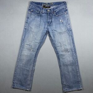 Y2K Helix Bootcut Jeans Mens 32x30 Blue Distressed Studded Denim Pants
